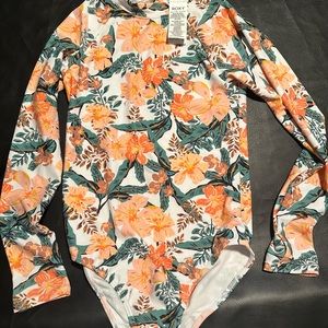 Girls Roxy Love is Big L/S Onesis UPF 50 swim swimsuit